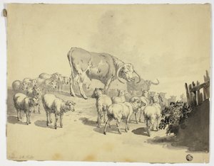 Kühe und Schafe von Robert Hills