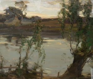 Ein ruhiger Teich, Abend von Robert Hope