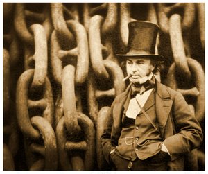 Isambard Kingdom Brunel bei den Startketten der SS Great Eastern von Robert Howlett