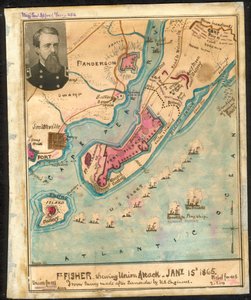 Ft. Fisher zeigt den Angriff der Union, 15. Januar 1865 von Robert Knox Sneden