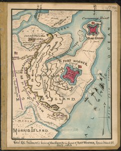 Genl. Q. A. Gillmores Linie der Erdwerke vor Fort Wagner, Morris Island, S.C., Juli 1863