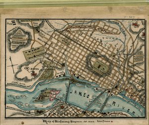 Karte von Richmond, Virginia...1863 von Robert Knox Sneden