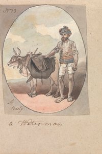 Ein Wasserträger mit seinem Ochsen oder Bullen von Robert Mabon