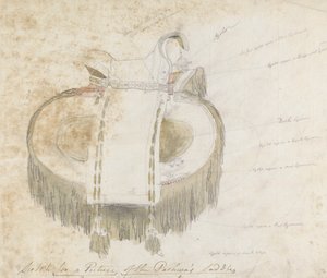 Skizze für ein Bild des Sattels des Peshwa von Robert Mabon