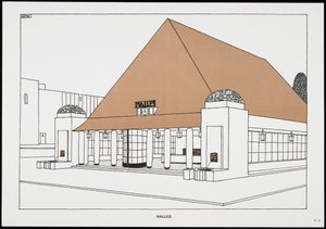 Halles, aus Une Cite Moderne, Dessins de Rob Mallet-Stevens Architecte, 1987 (veröffentlicht)