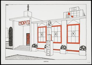 Krankenhaus, aus Une Cite Moderne, Dessins de Rob Mallet-Stevens Architecte, 1987