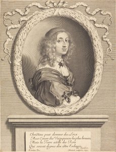 Christina, Königin von Schweden von Robert Nanteuil after Sébastien Bourdon