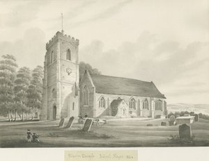 Kinver Kirche: Sepia-Zeichnung von Robert Noyes