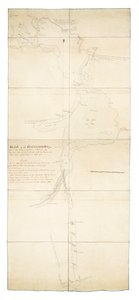 Skizze der Kommunikation von York am Ontariosee nach Glouscester [sic] oder Machidash Bay Lake Huron, aufgenommen von Leutnant Pilkington der königlichen Ingenieure und Alex.r Aitken stellvertretender Vermesser im Oktober 1793 von Robert Pilkington