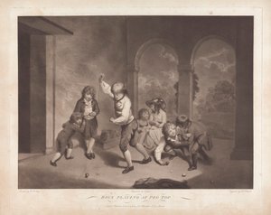 Jungen spielen Kreisel von Robert Pollard