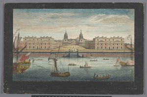 Ansicht des Greenwich Hospital am Fluss Themse in Greenwich von Robert Sayer