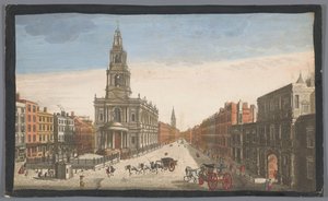 Ansicht von Somerset House und der Kirche Saint Mary-le-Strand in London von Robert Sayer