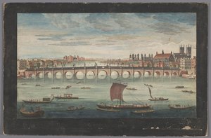 Ansicht der Westminster Bridge über die Themse in London, Blick von der Nordseite