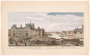 Blick auf das Rathaus und die Seine in Paris von Robert Sayer