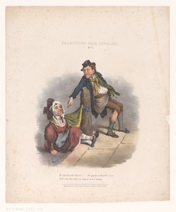 Karikatur mit betrunkenem Mann und Frau