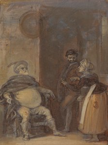 Falstaff mit Mistress Quickly und Bardolph