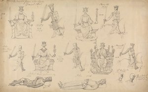 Studien von Figuren und Siegeln aus Sandfords Geneal History von Robert Smirke