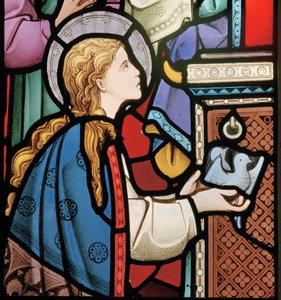 Maria bietet Tauben im Tempel an (Detail), 1864