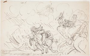 Die Erschießung von Väinämöinen, Skizze für eine Kalevala-Themenserie von Robert Wilhelm Ekman