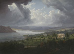 Blick auf den Hudson River von Tarrytown Heights von Robert the Younger Havell