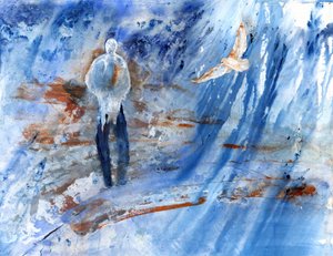 Blaue Einsamkeit im Flug