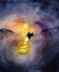 Einsamer Sonnenuntergangssee von RodMacIver
