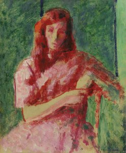 Ein trauriges junges Mädchen (Die rote Dame) von Roderic OConor