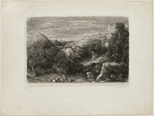 Badende in einem Bergpool