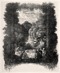 Erstes Frontispiz für Fabeln und Märchen von Thierry-Faletans von Rodolphe Bresdin