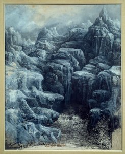 Les rocks Lavis gris et gouache blanche von Rodolphe Bresdin (1822-1885) 1884. Paris, Musée d