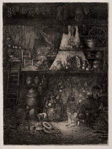 Bauerninterieur in der Haute-Garonne von Rodolphe Bresdin