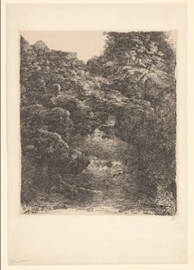 Felsenlandschaft mit Bach und Wasserfall