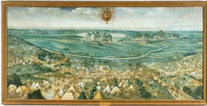 Feuer in der Stadt Hayn. 10014232 von Rodrigo de Holanda