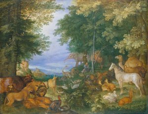 Orpheus bezaubert die Tiere mit seiner Musik von Roelandt Jacobsz. Savery