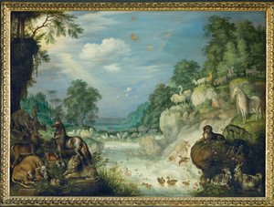 Paradies, im Hintergrund der Sündenfall