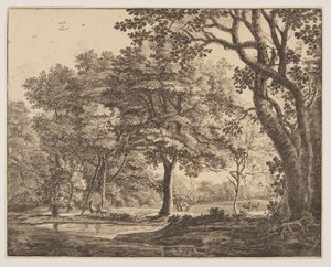 Tafel 6, aus Sechs Ansichten im Wald von Den Haag von Roelant Roghman