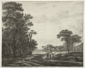 Sechs Ansichten im Wald von Den Haag: Tafel 2 von Roelant Roghman