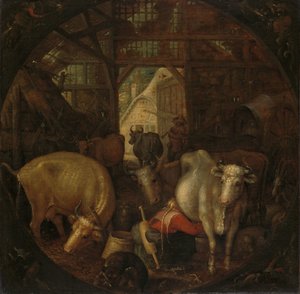 Kühe im Stall; Hexen in den vier Ecken