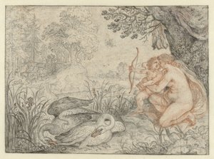 Venus fordert Amor auf, seinen Pfeil auf Pluto zu schießen