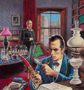Sherlock Holmes in seinem Arbeitszimmer von Roger (after) Payne