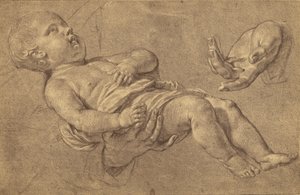 [Zeichnung eines Babys und zweier Erwachsenenhände von Philippe de Campaigne] von Roger Fenton