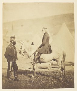 Sir Jas. York Scarlett (1799-1880), General, führte den Angriff der schweren Brigade, Balaclava (links); Edward Wm. Lowe (1820-1880), General (rechts); Aufgenommen auf der Krim von Roger Fenton
