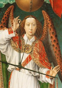 Altar des Jüngsten Gerichts: Der Erzengel Michael wiegt Seelen (Detail) von Rogier van der Weyden