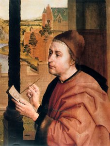 Der heilige Lukas zeichnet die Jungfrau (Detail)
