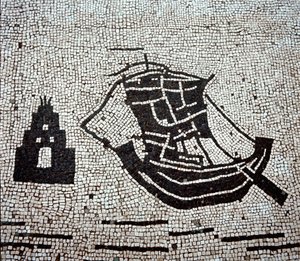 Ein Schiff im Hafen von Ostia von Roman