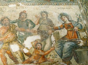 Apollo und Marsyas, Haus des Aion, Paphos, Zypern (Mosaik) von Roman
