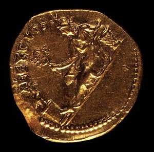 Aureus (Rückseite) geprägt von Hadrian (AD 117-AD 138) darstellend AEGYPTOS (Ägypten) liegend links. Inschrift: AEGYPTOS von Roman