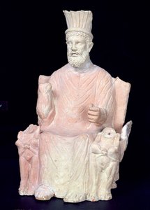 Baal Hammon auf seinem Thron, aus dem Heiligtum in Bir Bou Regba (altes Thinissut) von Roman