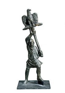 Bronzestatuette, die einen Fahnenträger darstellt, aus Alba Fucens (Region Abruzzen, Italien) von Roman