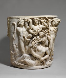 Detail eines Marmorsarkophags mit dem Triumph des Dionysos und den Jahreszeiten, ca. 260-270 n. Chr. (Marmor) von Roman